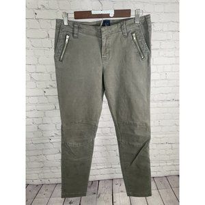 Blue Saks Fifth Avenue Mid Rise Olive Green Knee Patch Pants Size 28 (30”x 29”)